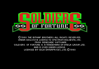 Soldiers of Fortune Title Screen